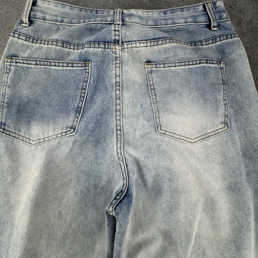 Unbranded Light Wash Wide Leg High Waisted Denim Jeans 28x30 Light Blue Relaxed - Picture 10 of 12